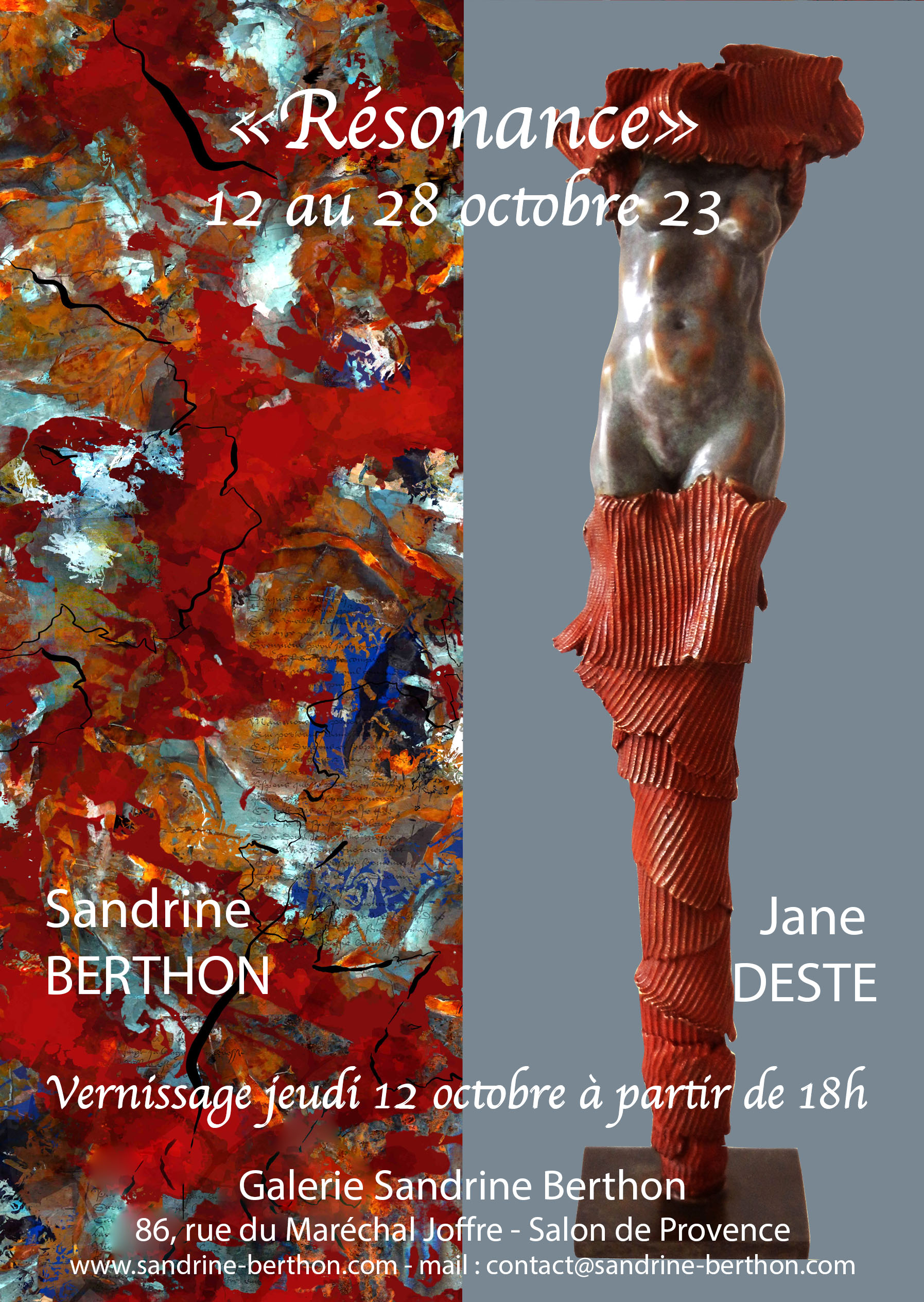 Exposition Résonance Jane Deste et Sandrine Berthon
